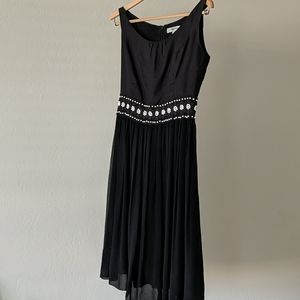 Beth Bowleg black linen and silk dress